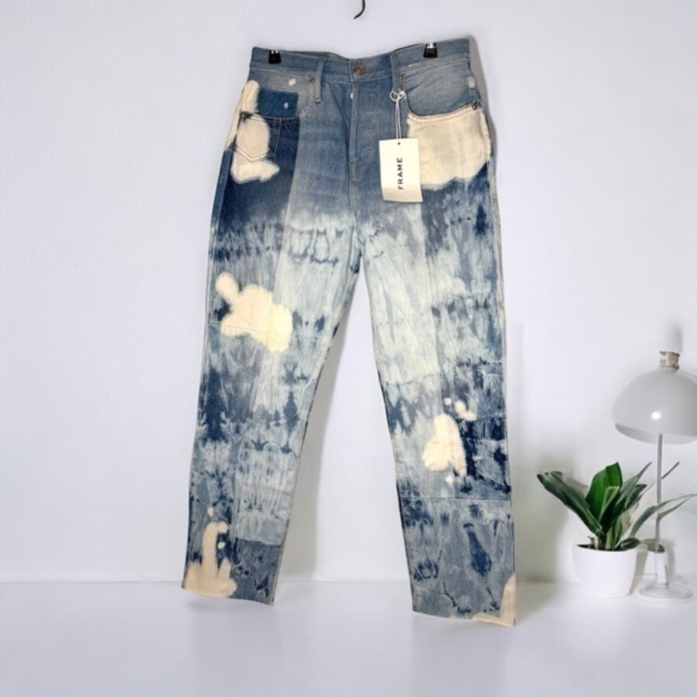 NWT FRAME Denim Le Original RARE Bleached High Waist Straight Leg Jeans Fresco